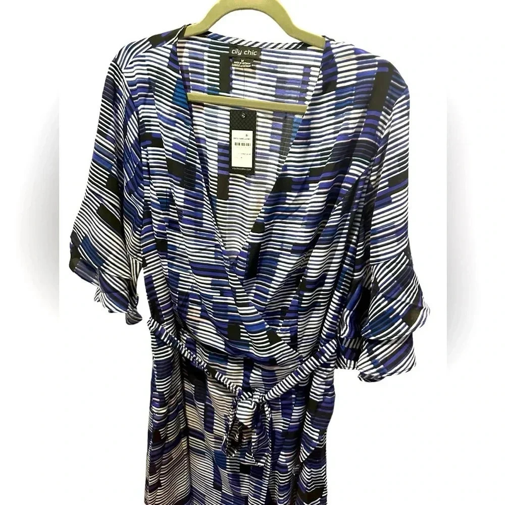 City Chic Isabela print dress size 18/M - Picture 9 of 13